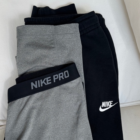 Nike Bundle - Ladies Black Sweatpants and Grey Mid-Calf Leggings Size L and XL - Picture 13 of 13
